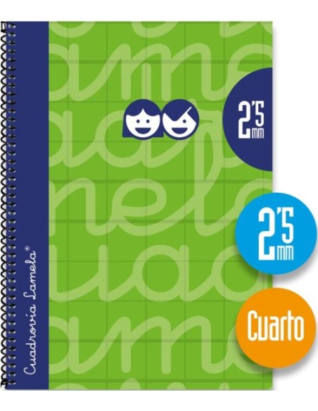 CUADERNO ESPIRAL 4º 80H 70G 25MM VERDE CUADROVIA EXTRA DURA